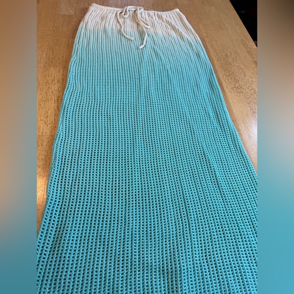 Princess Polly Auralia Knit Maxi Skirt & Top set Blue/Cream Ombre US Size 12 - Picture 2 of 10